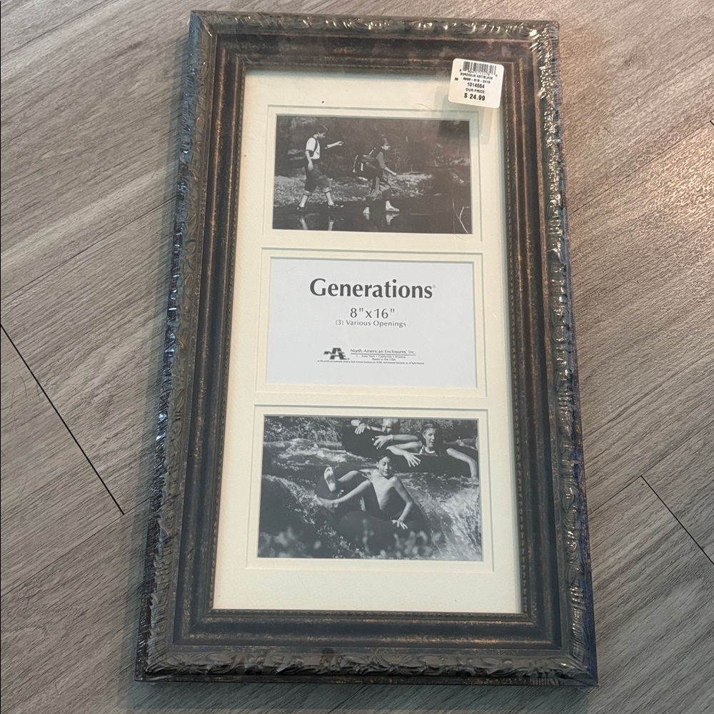 Black 8x16 Generations Photo Frame with 3 photo openings
